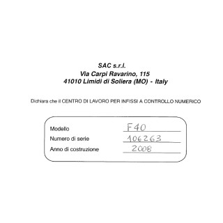 Centro di lavoro Sac Sueri